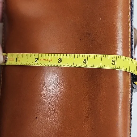 Dooney & Bourke Vintage Navy Blue and Tan Quality Leather Satchel Doctors Bag - Picture 14 of 15